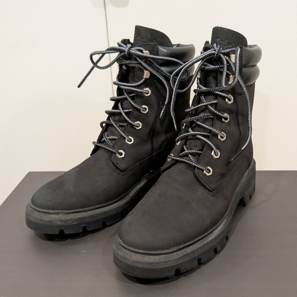 Timberland, Women's Cortina Valley 6-Inch Waterproof Boots, Black Nubuck, 8.5